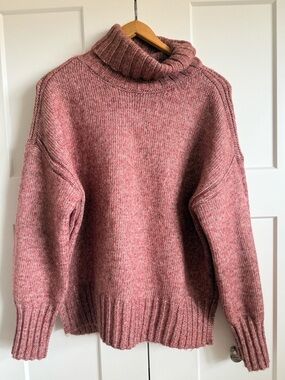 Rose Pink Turtleneck Sweater